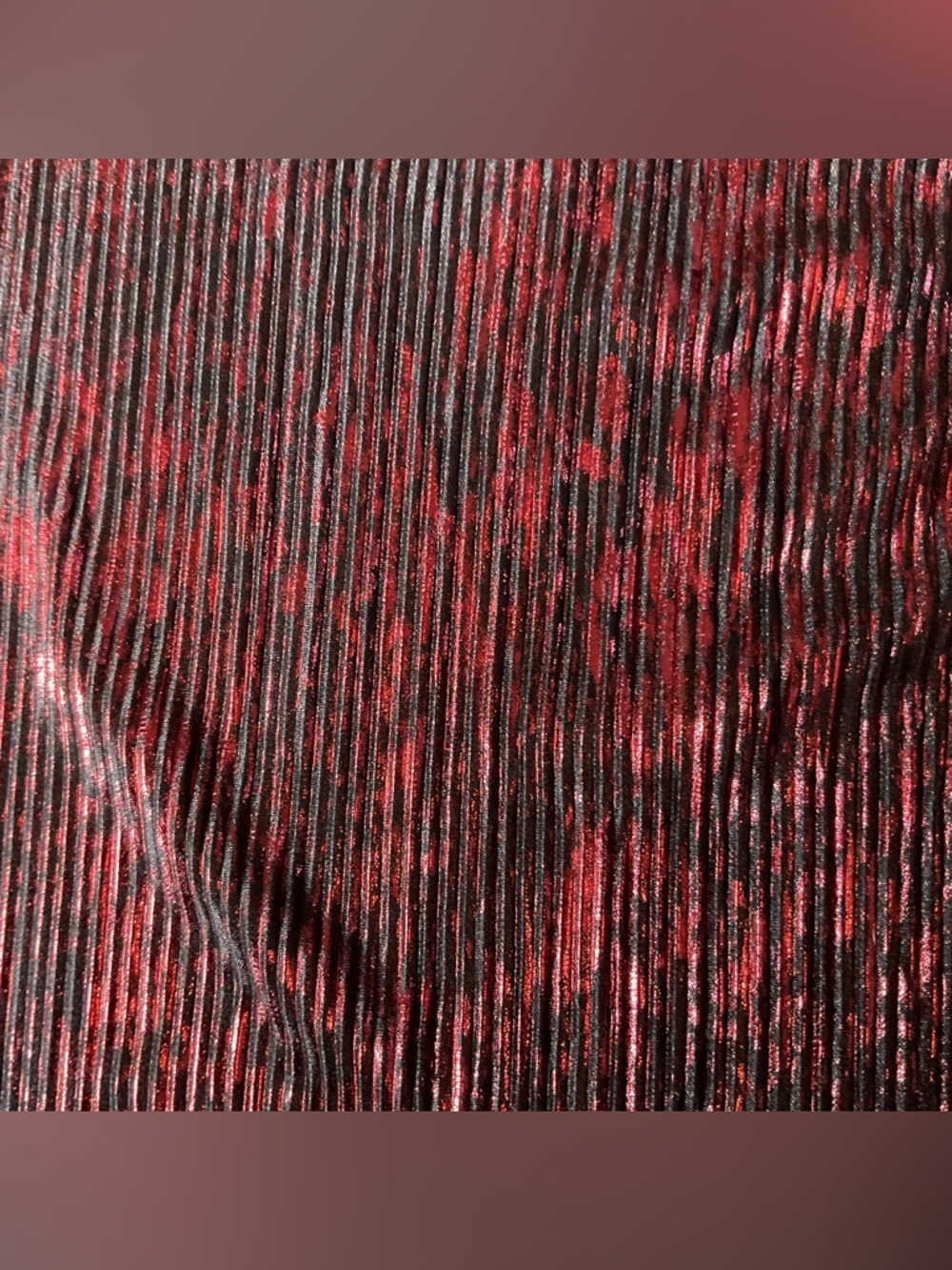 Anne Klein Metallic Red and Black textured Short Sleeve Top L - Picture 6 of 9